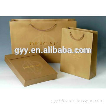Gold logo craft paper bag